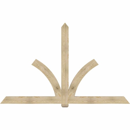 Ekena Millwork Redmond Rough Sawn Timber Gable Bracket, Douglas Fir, 108"W x 68"H x 4"D x 6"F, 15/12 Pitch GBW108X68X0406RED00RDF